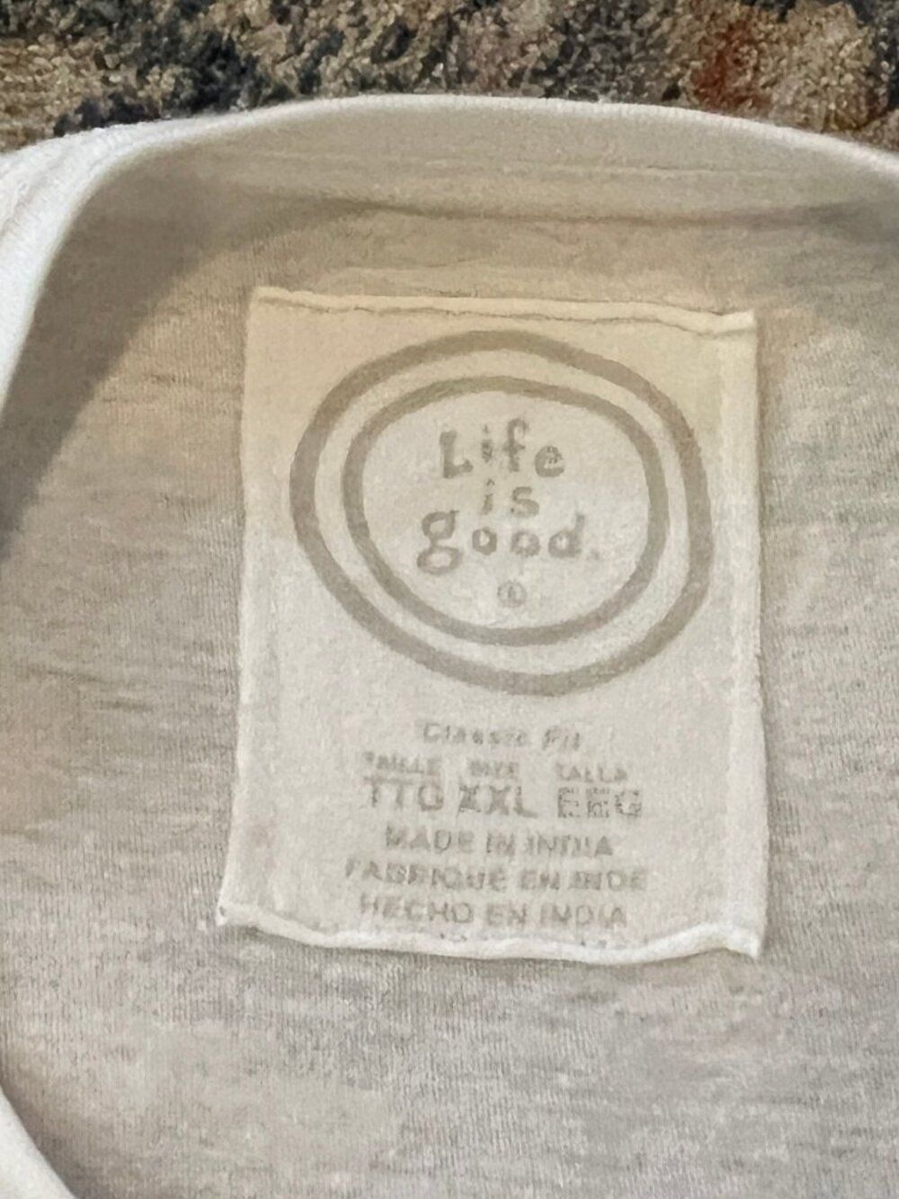 Life Is Good Seas the Day Unisex Graphic Tee - White with Red & Teal Surfboard - Picture 5 of 5